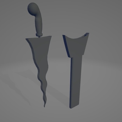 keris knive pinshape 3d print model - Mito3D