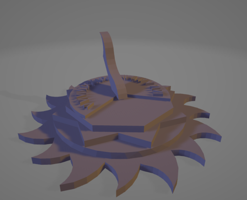 ancient sun clock pinshape ancient-civilizations 3d print model - Mito3D