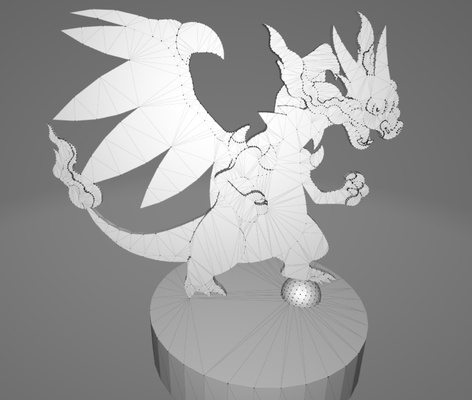 charizard figura design forma spillo pokemon 3d print model - Mito3D