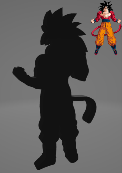 goku süper saiyan 4 duvar dekorasyon iğne şekli 3d print model - Mito3D