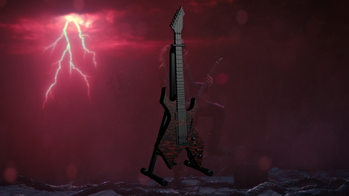 yabancı eddie 39 nin gitar bc zengin falcı kopya iğne şekli stranger things 3d print model - Mito3D