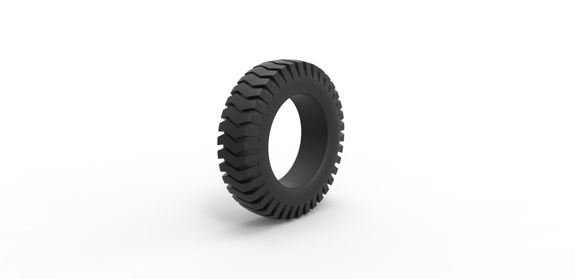 diecast semi truck tire 3 scale 1 25 pinshape 3d print model - Mito3D