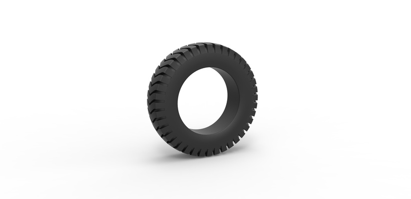 diecast semi truck tire 4 scale 1 25 pinshape 3d print model - Mito3D