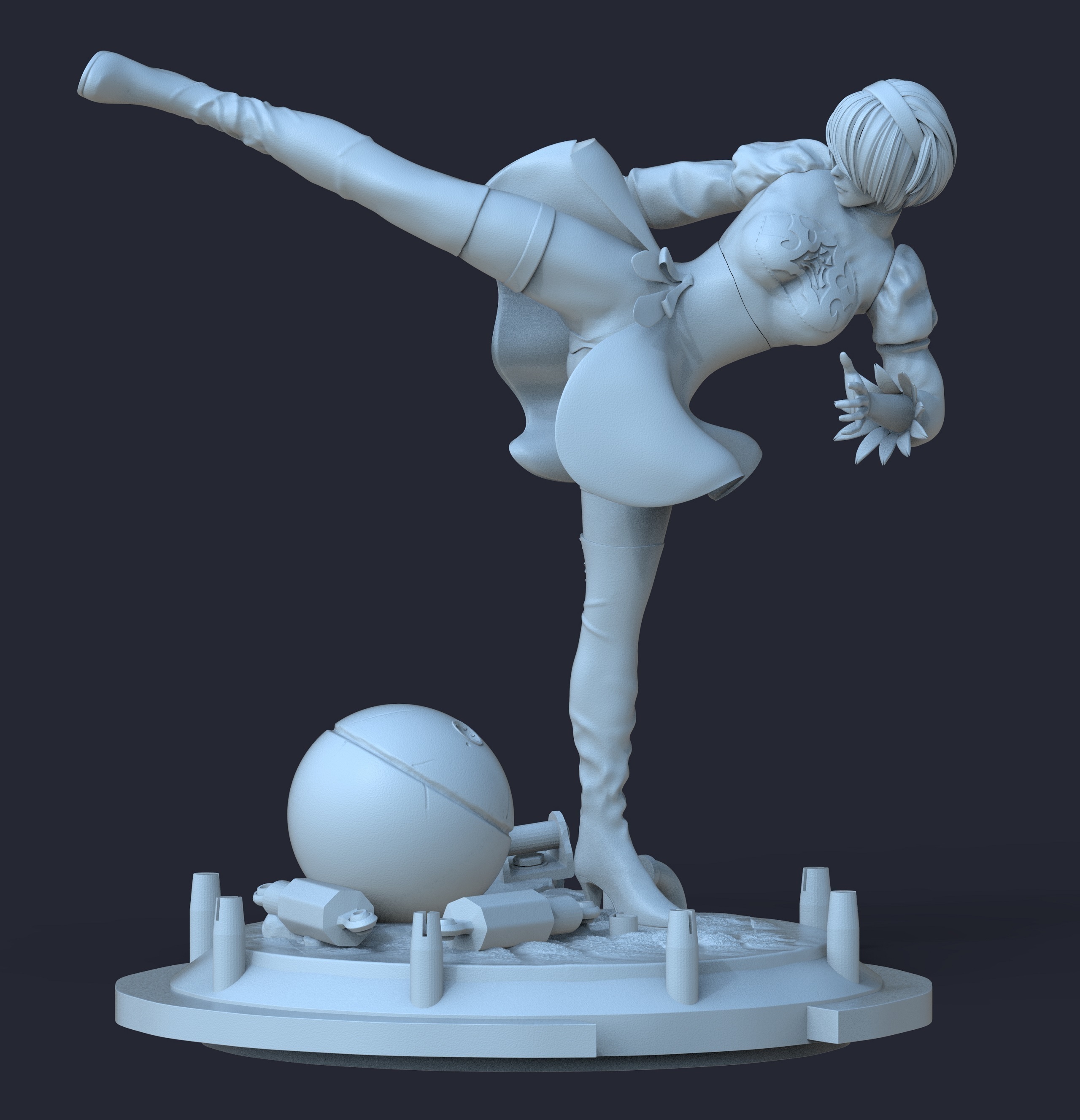 nier 2b autômatos alfinete 3D print model - Mito3D