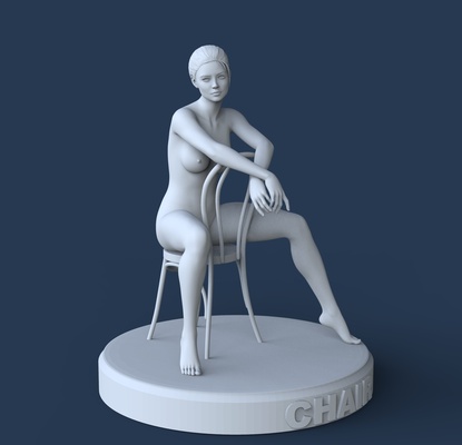 desnuda silla forma alfiler 3d print model - Mito3D