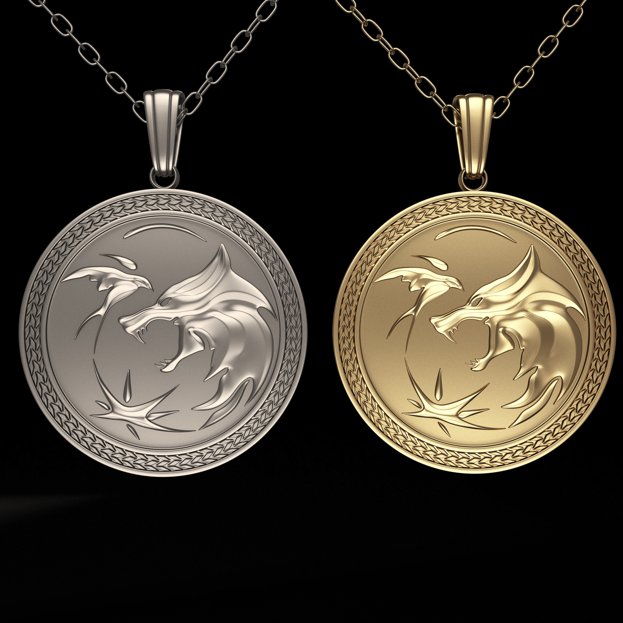 necklace wolf pendant 03 pinshape 3D print model - Mito3D