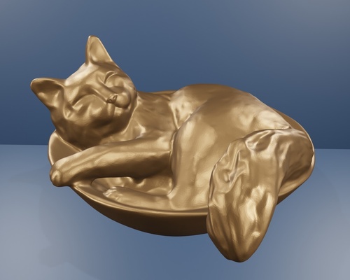 chat dormir forme d'épingle bavarder 3d print model - Mito3D