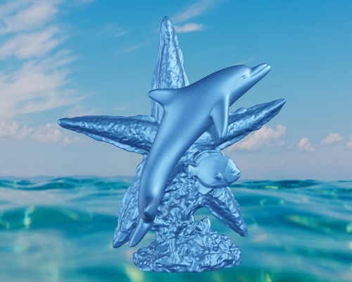 dolphin star pinshape 3d print model - Mito3D