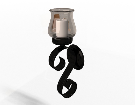 wallmounted iron candle holder 01 pinshape 3d print model - Mito3D