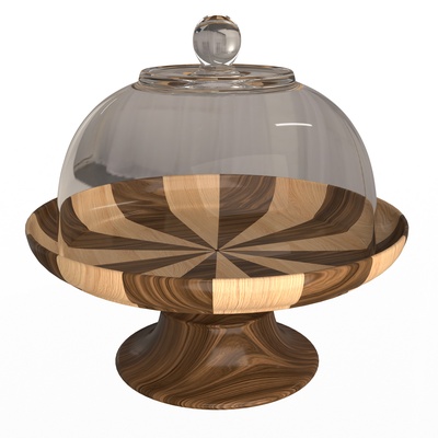 cake stand wooden dome pinshape 3d print model - Mito3D