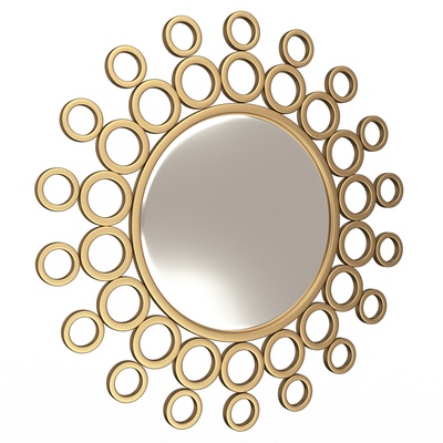 gold bubble wall mirror pinshape 3d print model - Mito3D