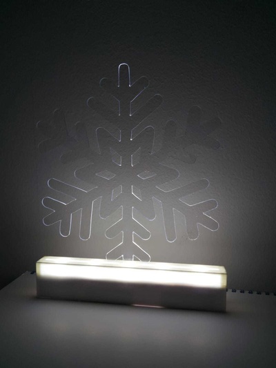 flocon neige lampe forme d'épingle 3d print model - Mito3D