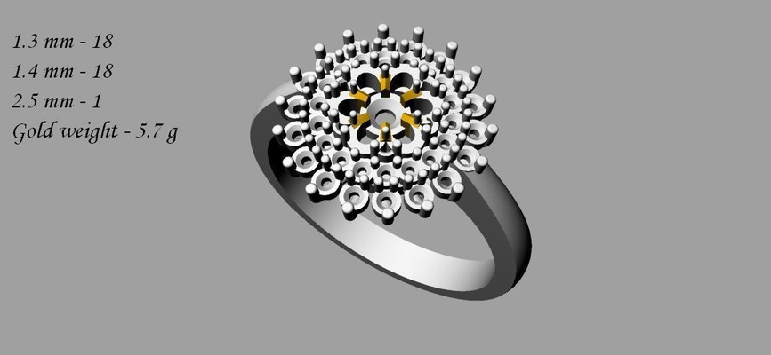 blumen motiv damen ring pinshape ring jewelry 3d print model - Mito3D