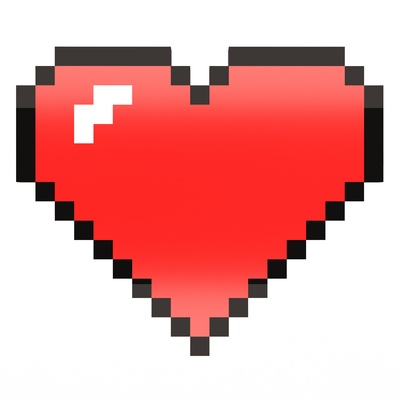 pixel heart pinshape 3d print model - Mito3D