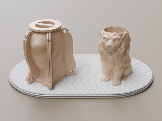 lion moule fabrication plante pots forme d'épingle 3d print model - Mito3D