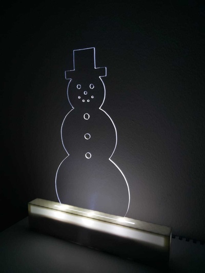 snowman lamp pinshape led 3d print model - Mito3D