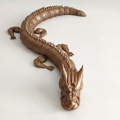 anpassbar gold drachen flexi no unterstützung pinshape 3d print model - Mito3D