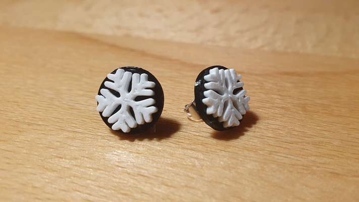 navidad oreja 011 copo nieve forma alfiler 3d print model - Mito3D