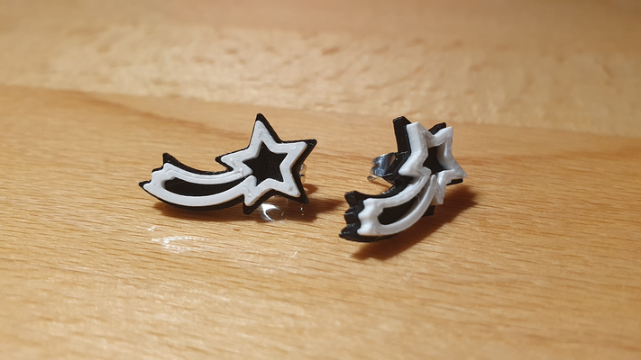 christmas earing 020 shootingstar pinshape 3d print model - Mito3D