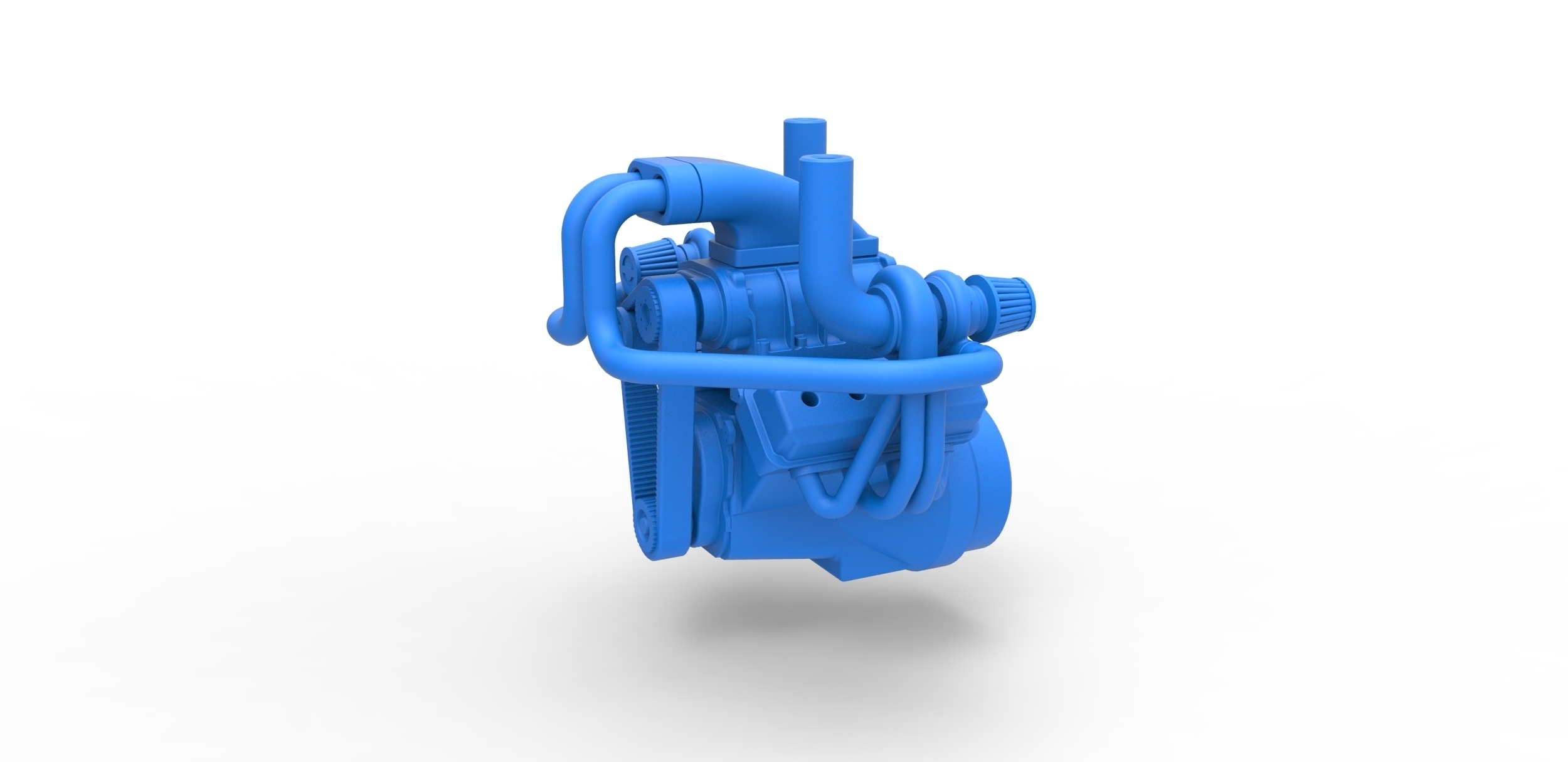 döküm ikiz turbo aşırı yüklü v8 motor ölçek 1 25 iğne şekli 3D print model - Mito3D