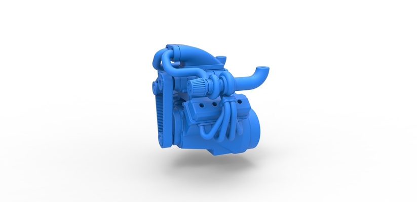 gemelo turbo sobrealimentado v8 motor versión 3 escala 1 25 forma alfiler 3d print model - Mito3D