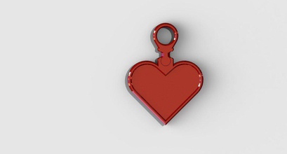 valentine's heart keychain pinshape 3d-design 3d print model - Mito3D