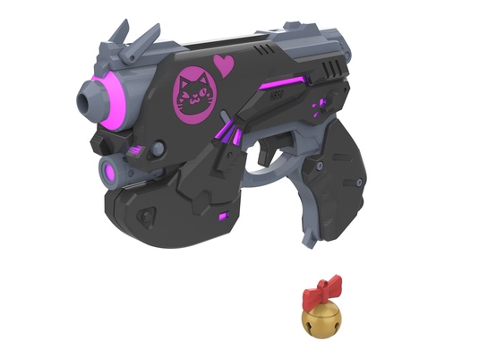 dva pistolet noir chat peau overwatch imprimable modèle forme d'épingle 3d print model - Mito3D