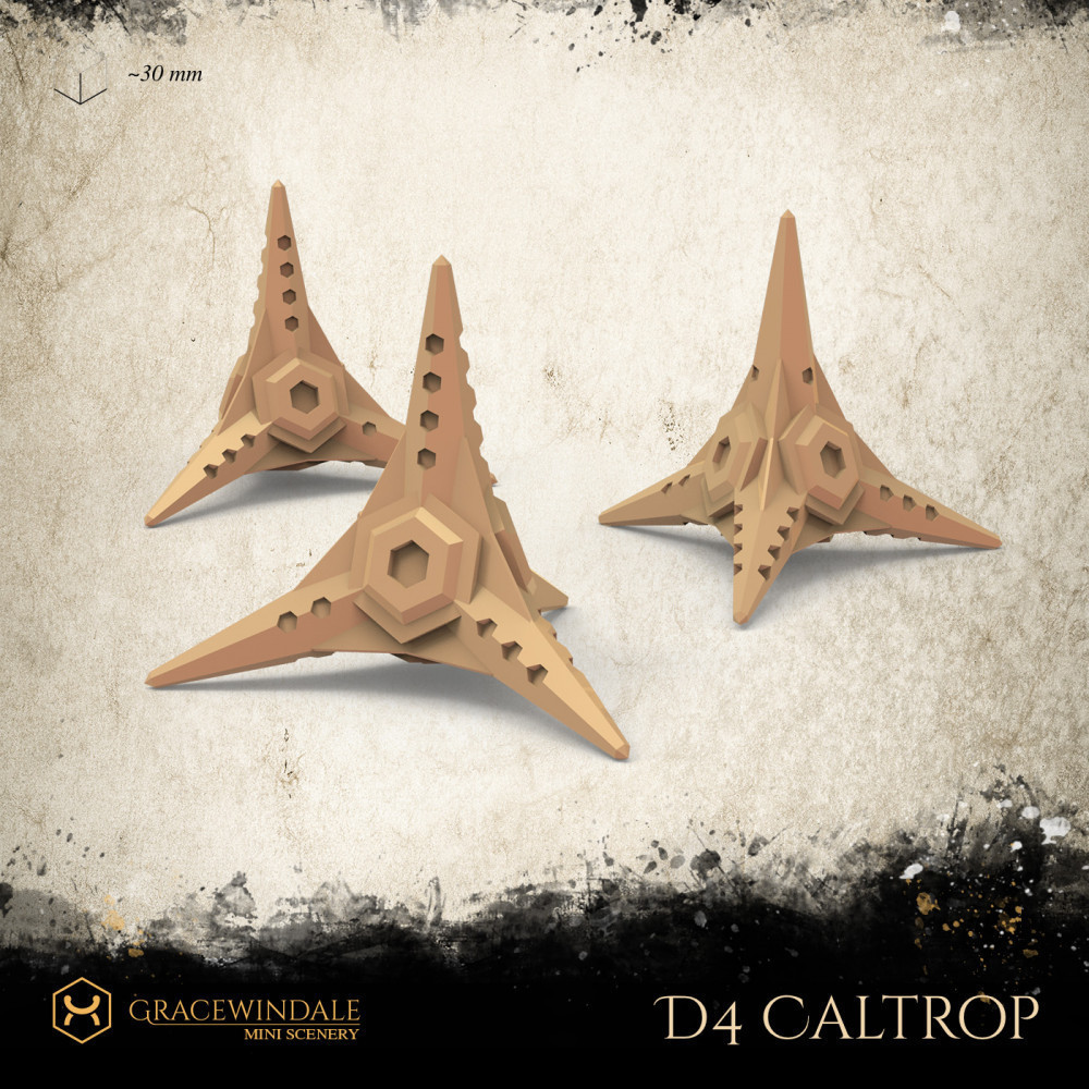 caltrop d4 morire forma spillo 3D print model - Mito3D