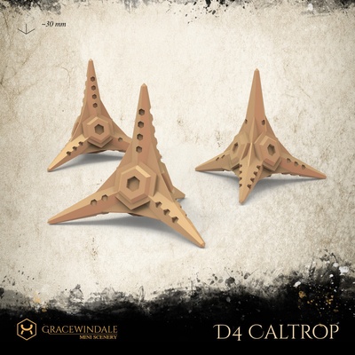 caltrop d4 mourir forme d'épingle 3d print model - Mito3D