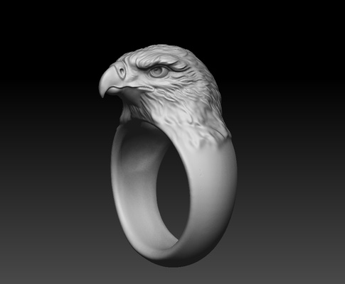 faucon bague 2 forme d'épingle 3d print model - Mito3D