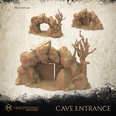 caverna entrada alfinete porta 3d print model - Mito3D