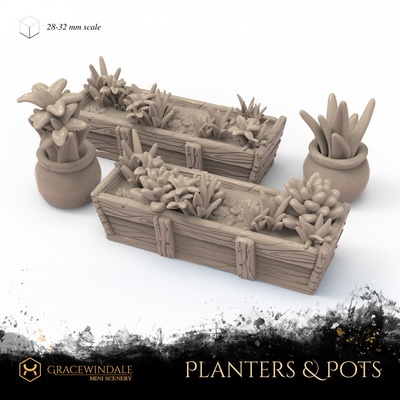 jardinières pots forme d'épingle fleur 3d print model - Mito3D