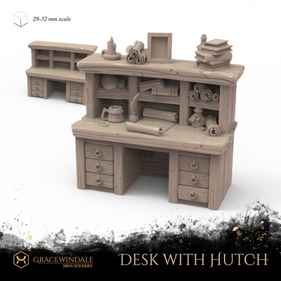 desk a hutch pinshape 3d print model - Mito3D