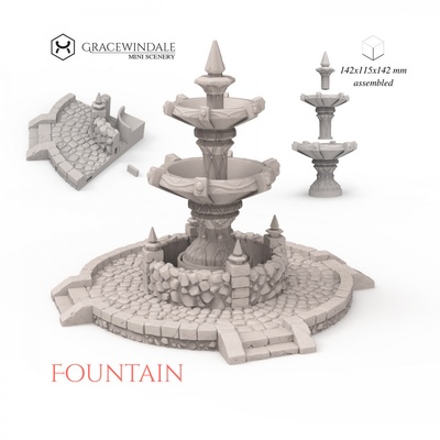 fountain pinshape 28mm 3d print model - Mito3D