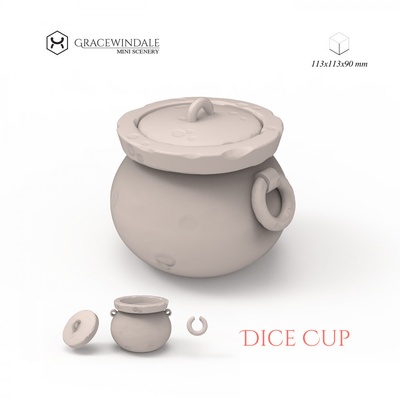 chaudron dé tasse forme d'épingle boîte 3d print model - Mito3D