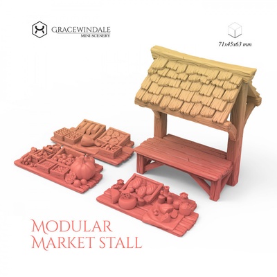 modular market stall pinshape food 3d print model - Mito3D