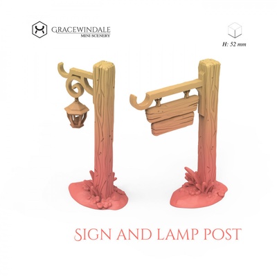 lamp sign post pinshape 3d print model - Mito3D