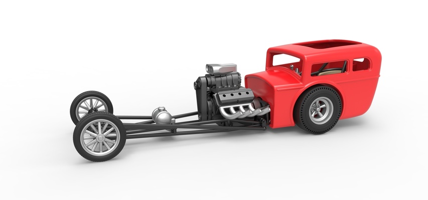 motor velho escola dragster concha escala 1 25 alfinete 3d print model - Mito3D