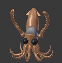 squid pinshape makertron design contest gruselig Niedlich cute monster Roboter Tier 3d print model - Mito3D