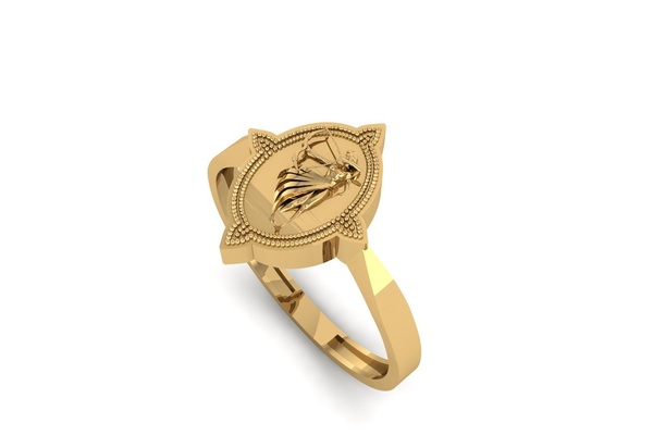 frau bogenschütze ring 201 pinshape jewelry design 3d print model - Mito3D