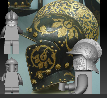 kartoffel ritter helm pinshape lego 3d print model - Mito3D