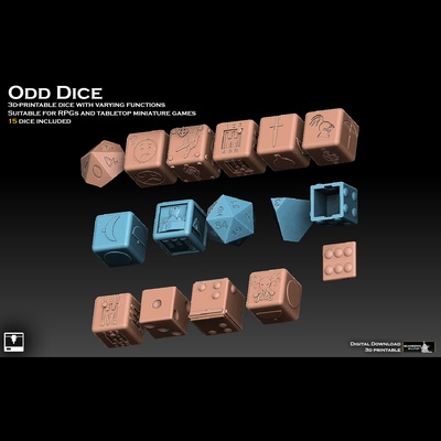 odd dice pack pinshape warhammer 3d print model - Mito3D