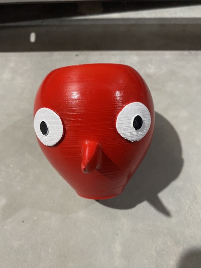 vermelho pikmin plantador alfinete 3d print model - Mito3D