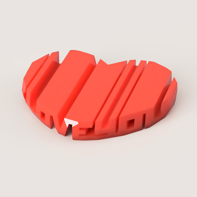 i amor u vuelta elemento forma alfiler san valentin 3d print model - Mito3D