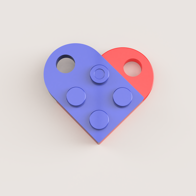 lego heart pinshape 3d print model - Mito3D