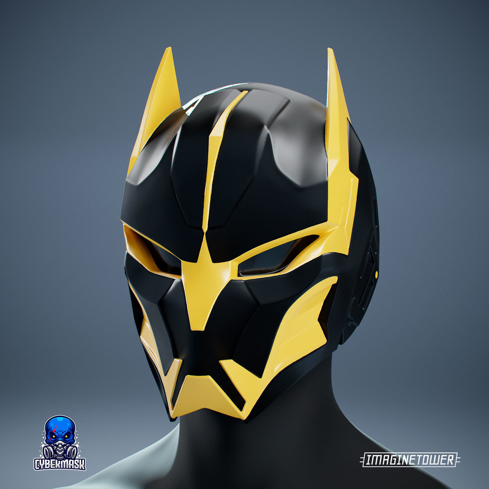 cyber katze sci fi maske pinshape cosplay 3D print model - Mito3D