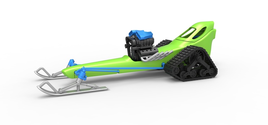 motor antiguo colegio snow dragster versión 2 escala 1 25 forma alfiler 3d print model - Mito3D