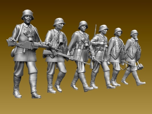 almanca askerler ww1 iğne şekli asker 3d print model - Mito3D