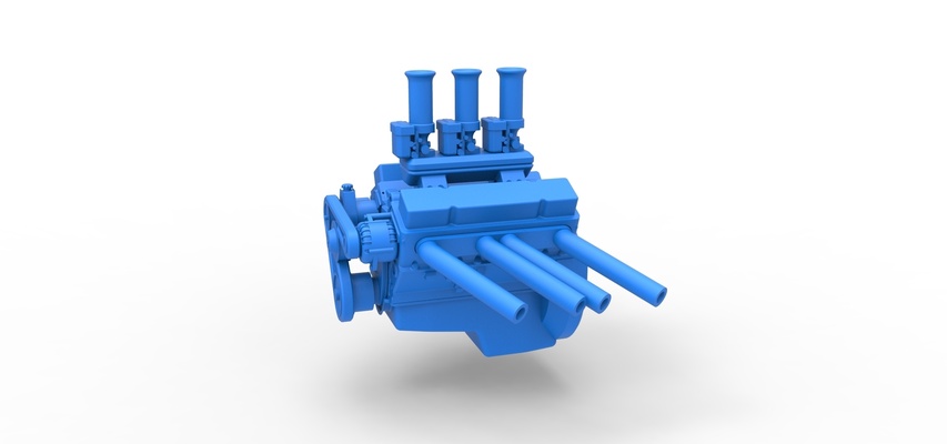 motor v8 quente cajado versão 2 escala 1 25 alfinete 3d print model - Mito3D