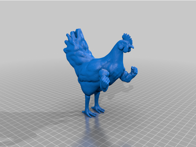 inteligente pollo forma alfiler dibujos animados 3D print model - Mito3D